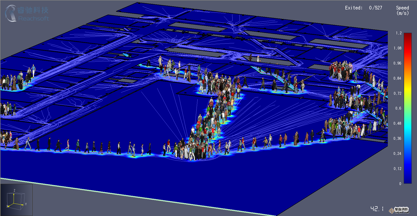 鎮(zhèn)江消防安全評(píng)估鎮(zhèn)江人員疏散能力模擬分析軟件Pathfinder11